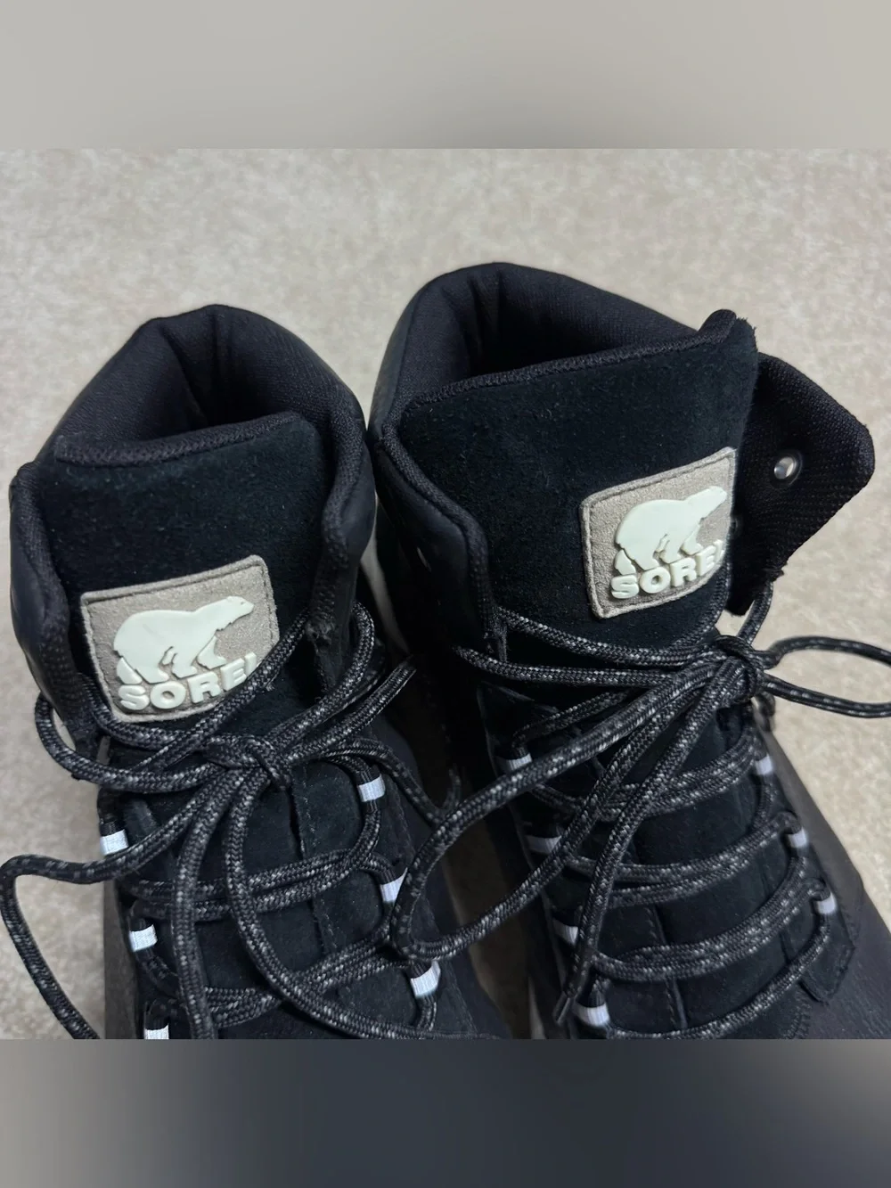 SOREL Mac Hill Lite Mid Waterproof Leather Boots l Mens 14 Black Lace Up Hiking